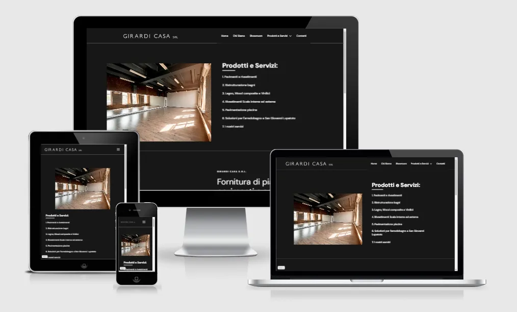 Home page del sito di Girardi Casa