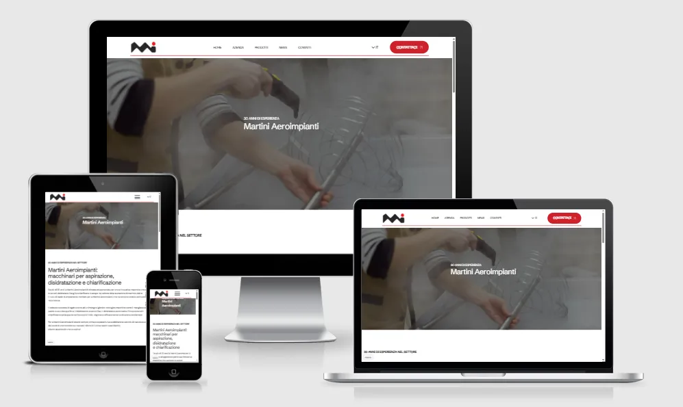 Home page del sito di Martini aeroimpianti