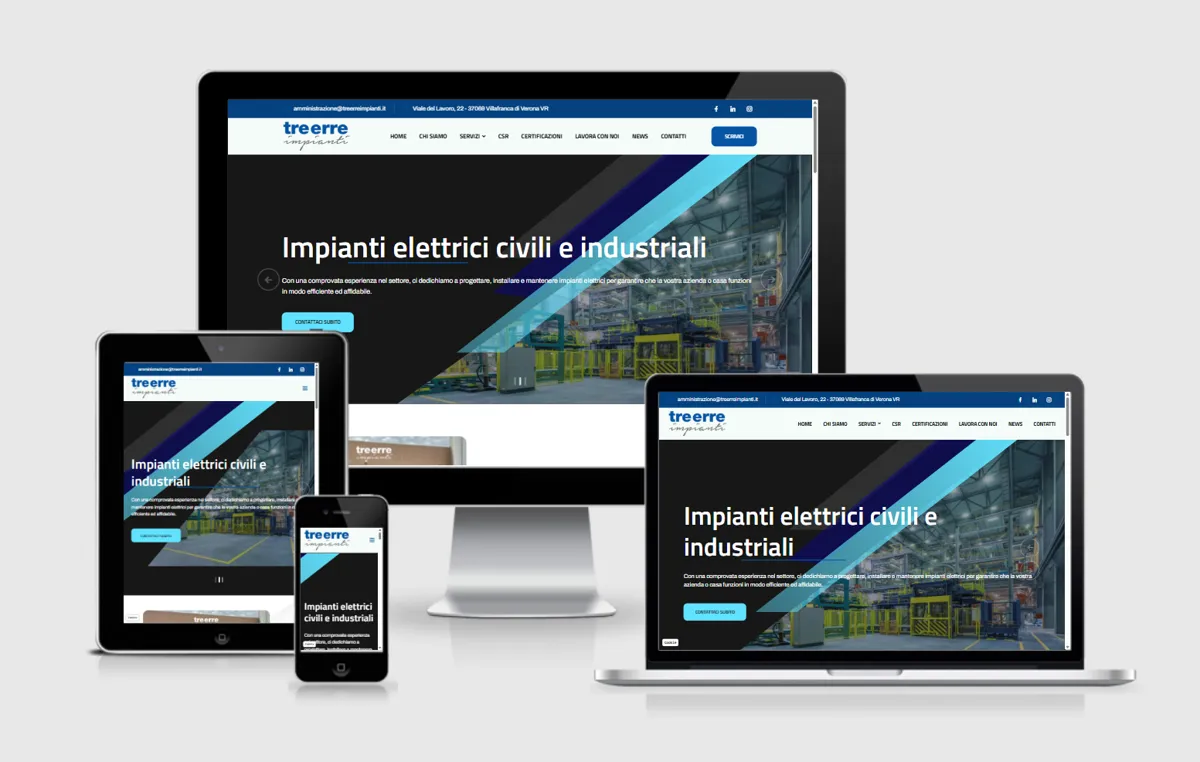 Home page del sito di Tre erre 