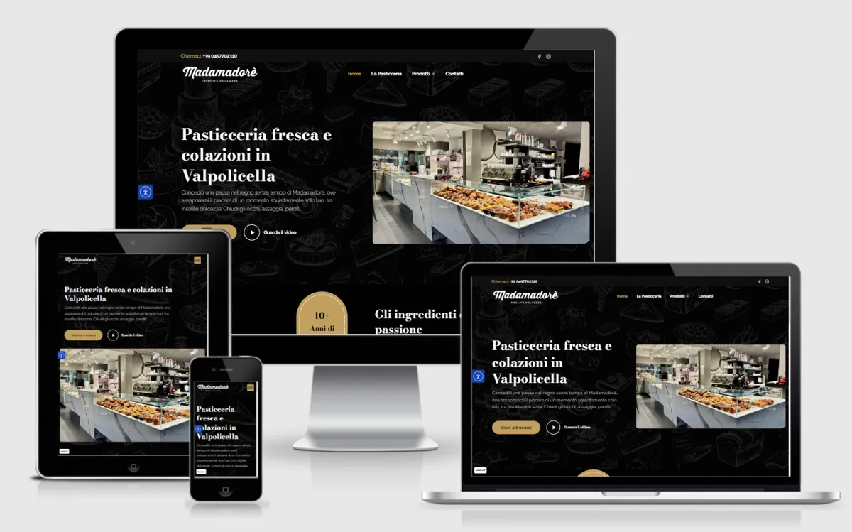 Home page del sito di Madamadorè